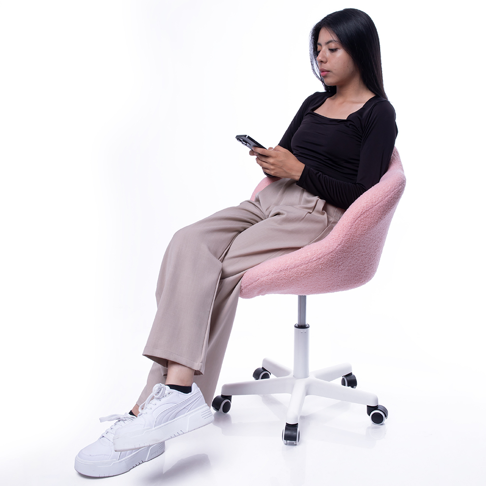 SILLA GIRATORIA DE ESCRITORIO OFICINA BUCKINGHAM FLOWER ROSADA - 6