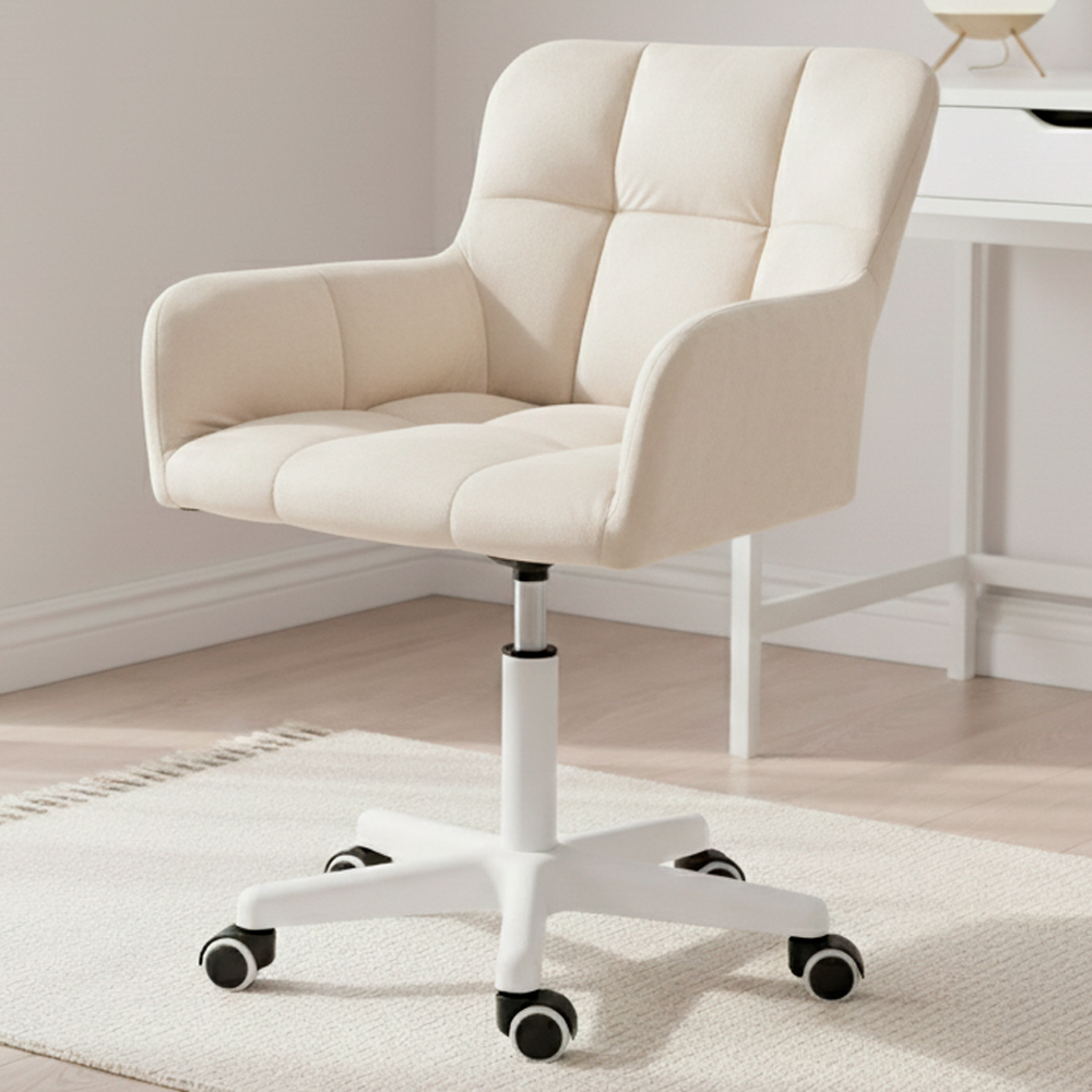 SILLA GIRATORIA DE ESCRITORIO OFICINA BUCKINGHAM CURVE BLANCA - 8