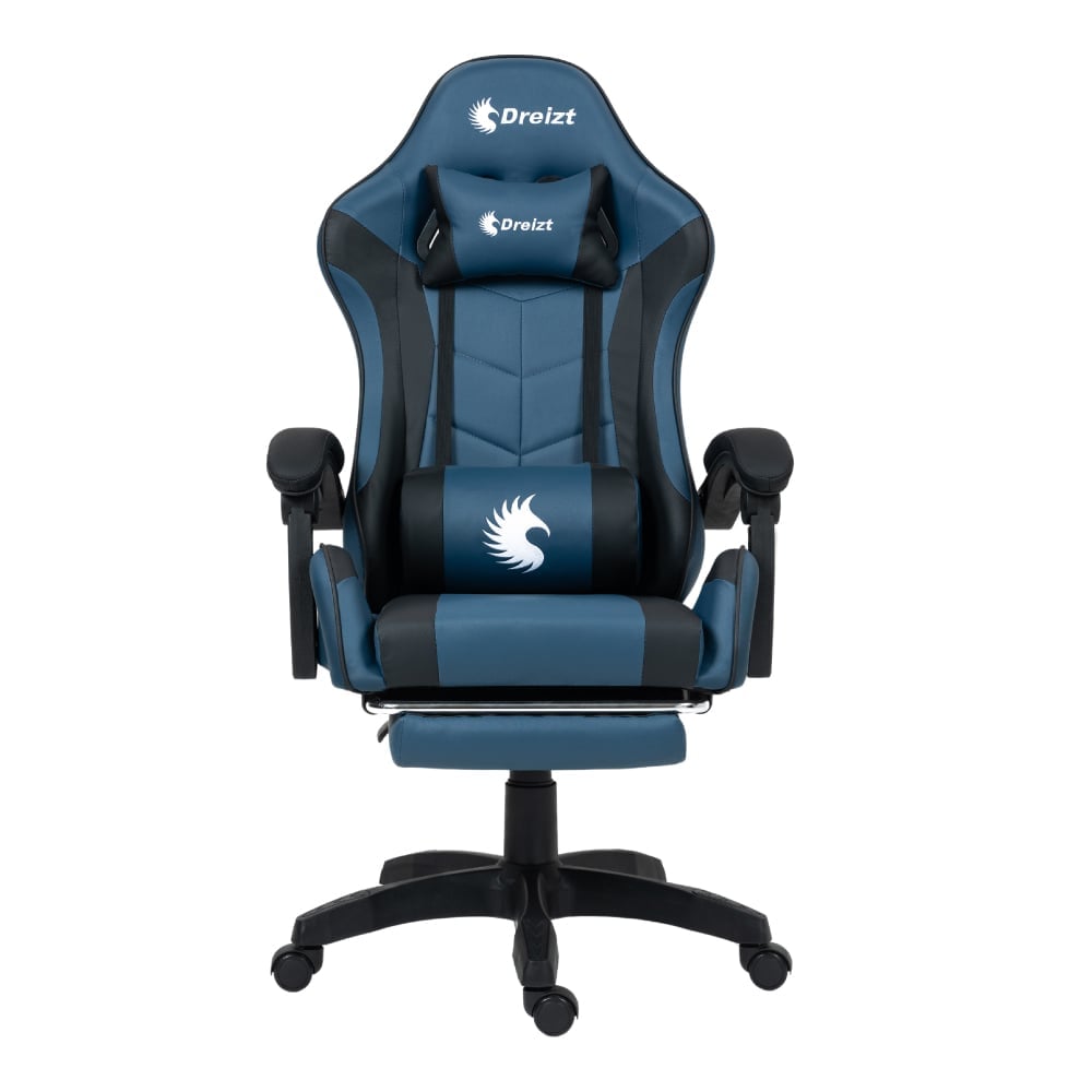 SILLA GAMER ERGONÓMICA DREIZT SHINE SERIES AZUL INDIGO CON POSAPIES RECLINABLE - 2