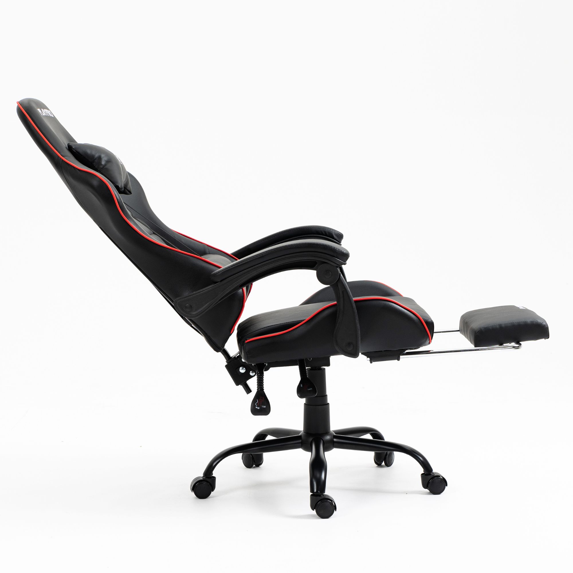 SILLA GAMER CON MASAJEADOR LUMBAR PLAYPRO X1 ROJO BASE DE METAL - 6