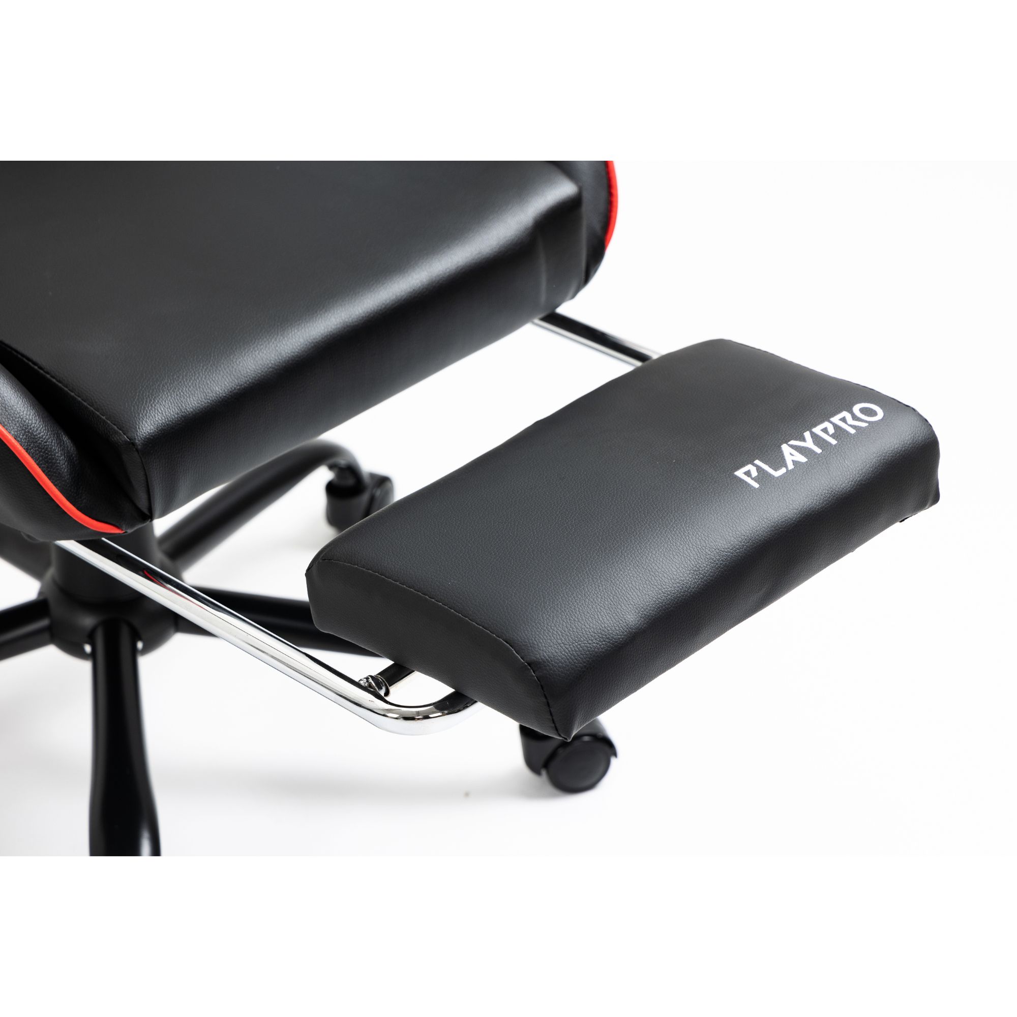 SILLA GAMER CON MASAJEADOR LUMBAR PLAYPRO X1 ROJO BASE DE METAL - 7