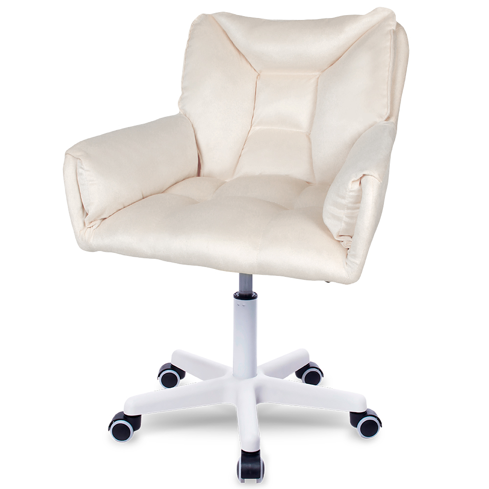 Silla Giratoria de Escritorio Oficina Buckingham Vanity Beige Crema - 5
