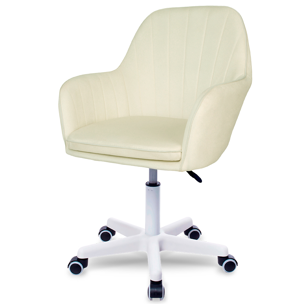 SILLA GIRATORIA DE ESCRITORIO OFICINA BUCKINGHAM SOFT BLANCA - 4