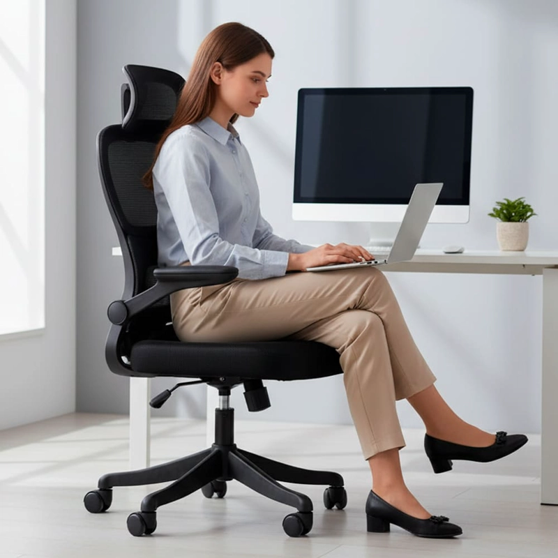 SILLA ERGONOMICA DE OFICINA GERENCIAL KOMSUM TURIN NEGRO - 5