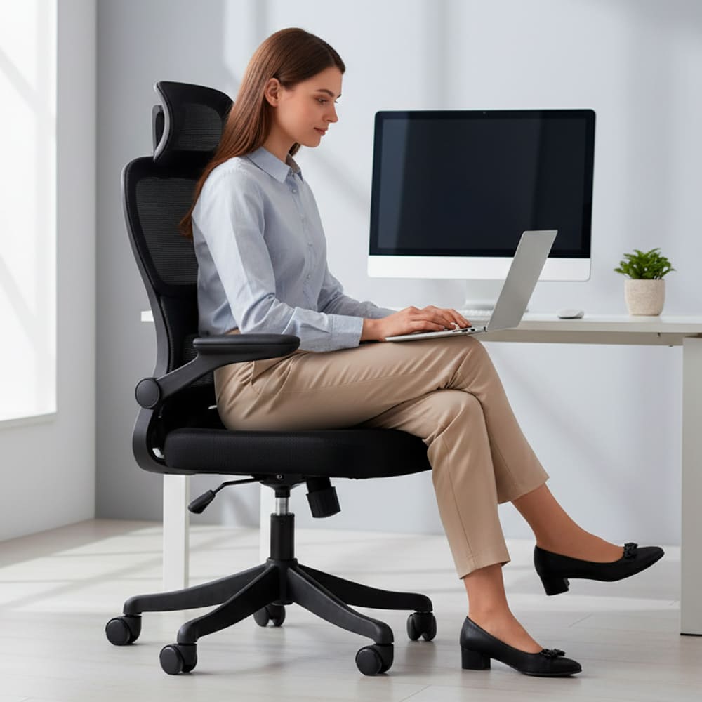 SILLA ERGONOMICA DE OFICINA GERENCIAL KOMSUM TURIN NEGRO - 5