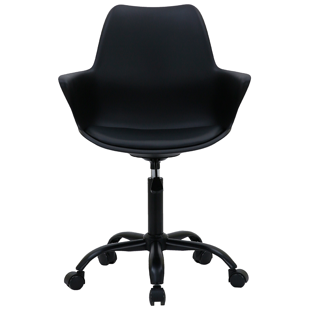 SILLA DE OFICINA GIRATORIA BASE DE ACERO KOMSUM NAPOLES NEGRO - 2