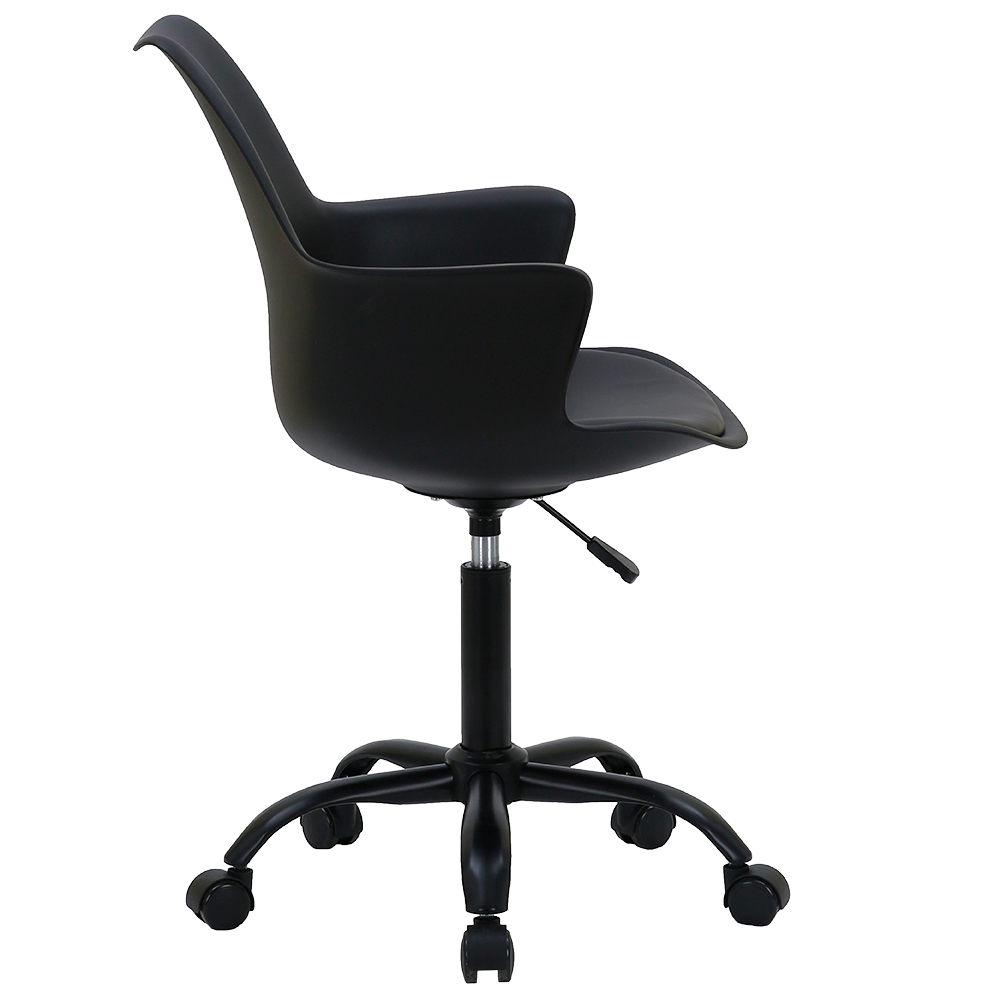 SILLA DE OFICINA GIRATORIA BASE DE ACERO KOMSUM NAPOLES NEGRO - 3