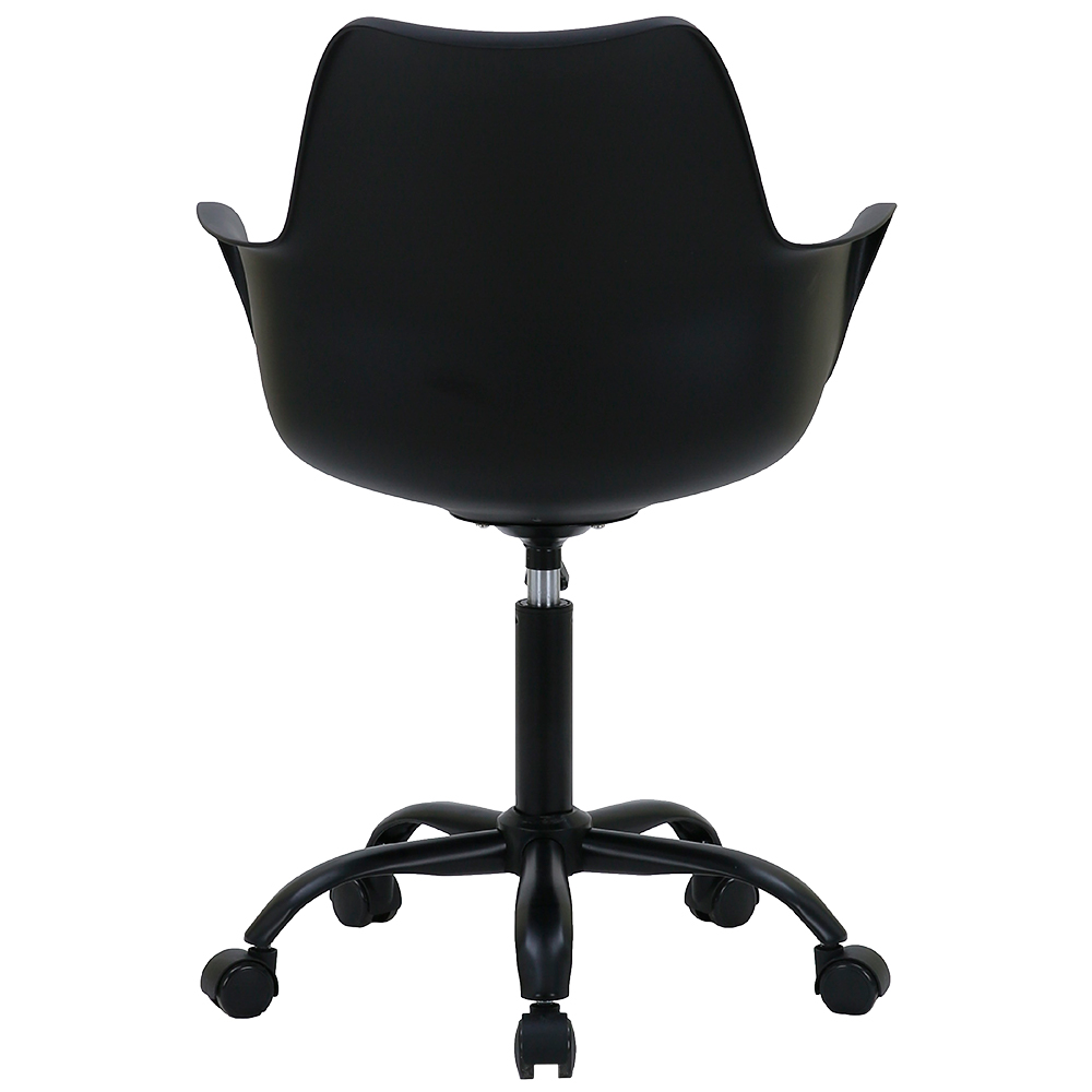 SILLA DE OFICINA GIRATORIA BASE DE ACERO KOMSUM NAPOLES NEGRO - 4