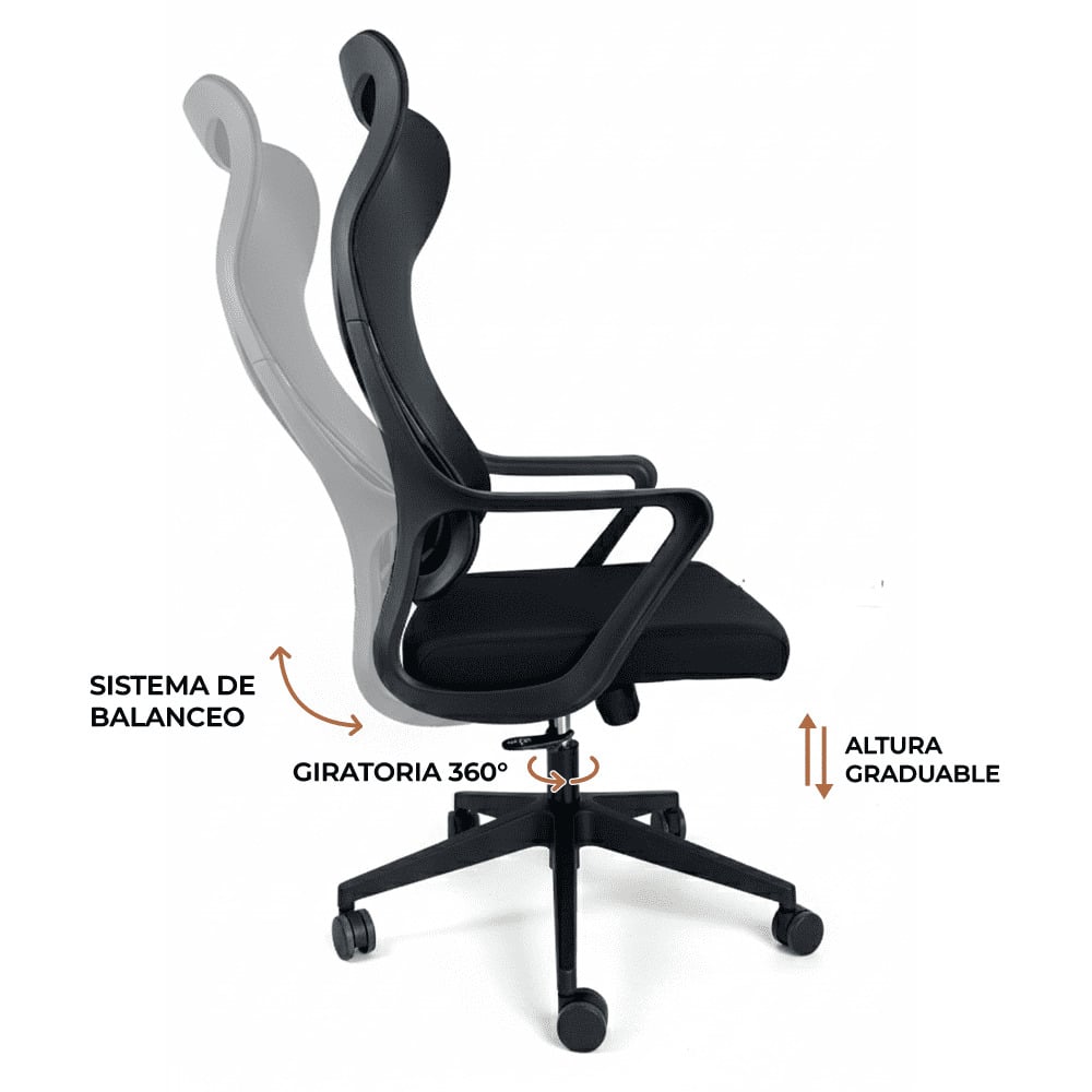 SILLA GAMER DREIZT LYON MESH NEGRO - 3