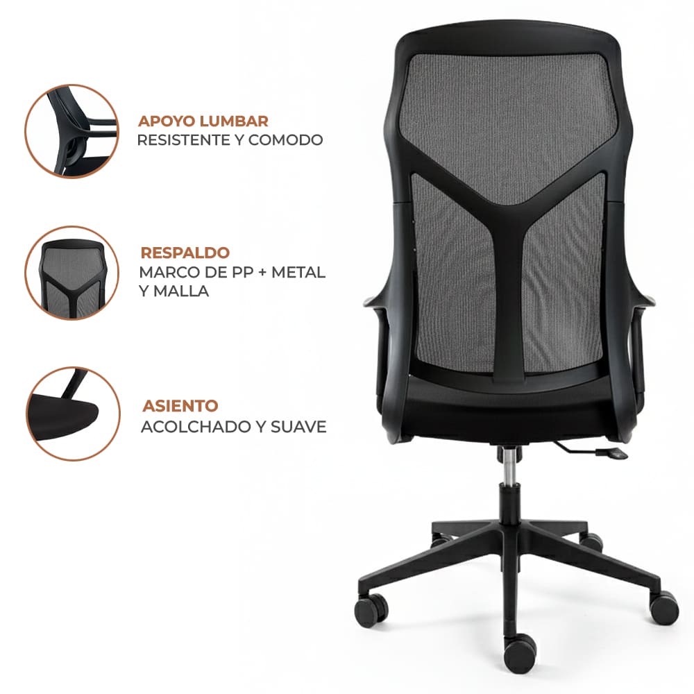 SILLA GAMER DREIZT LYON MESH NEGRO - 4