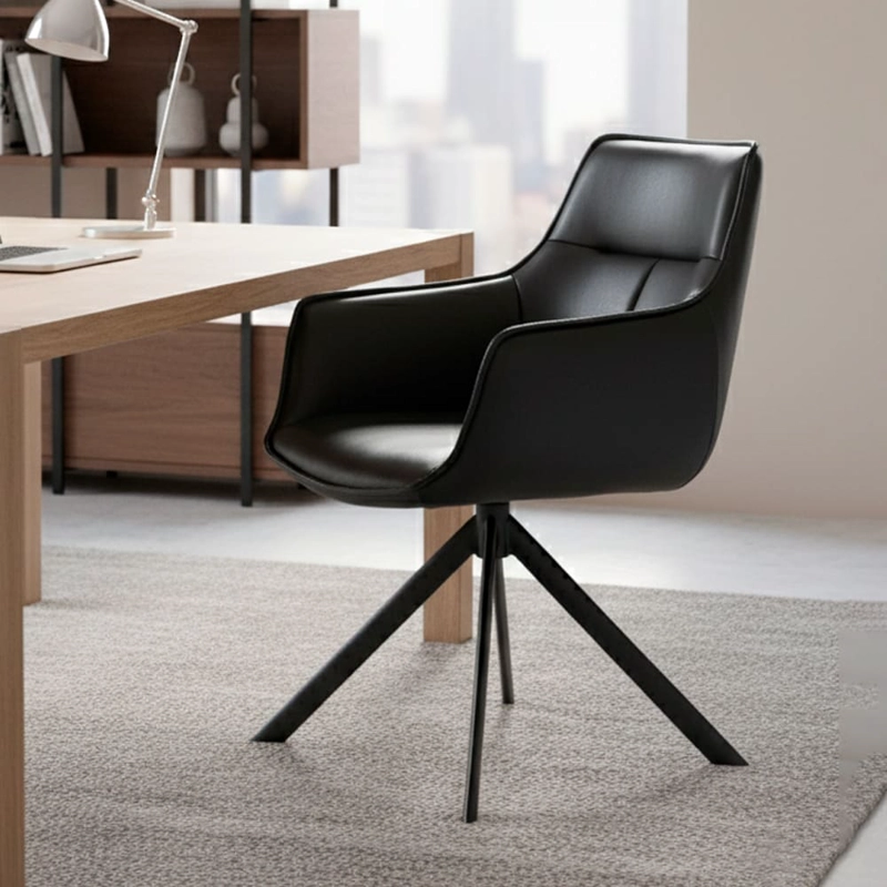 Butaca Cuero Giratoria 360° Buckingham Harland Negro - 2