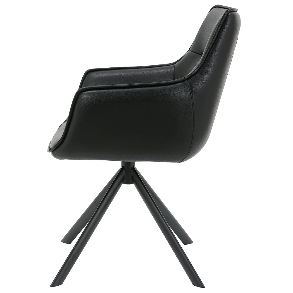 Butaca Cuero Giratoria 360° Buckingham Harland Negro - 4
