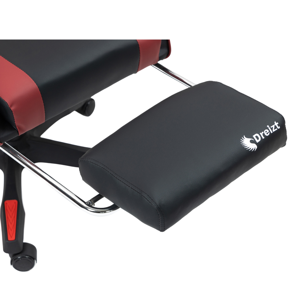 SILLA GAMER ERGONÓMICA DREIZT SHINE SERIES ROJO JAM CON POSAPIES RECLINABLE - 6