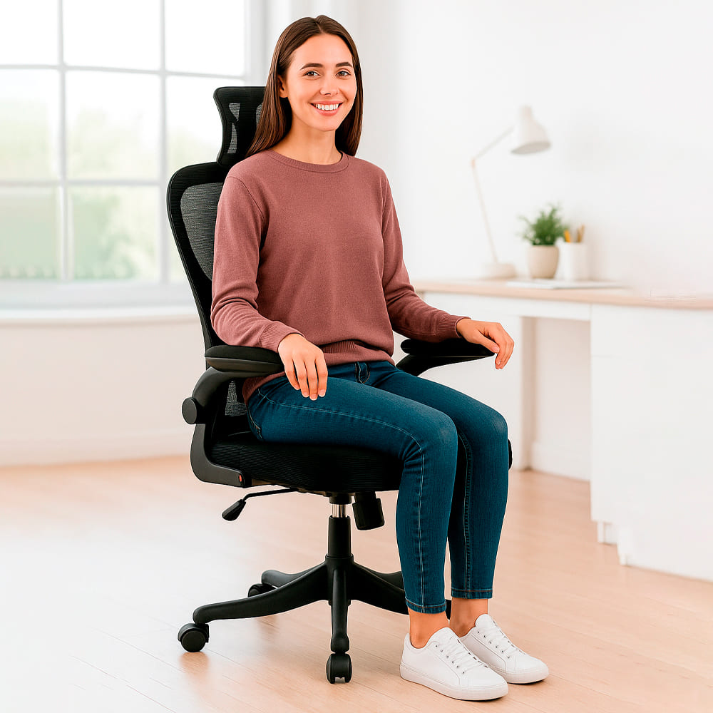 PACK X2 SILLAS ERGONÓMICAS DE OFICINA GERENCIAL KOMSUM TURIN NEGRO - 7