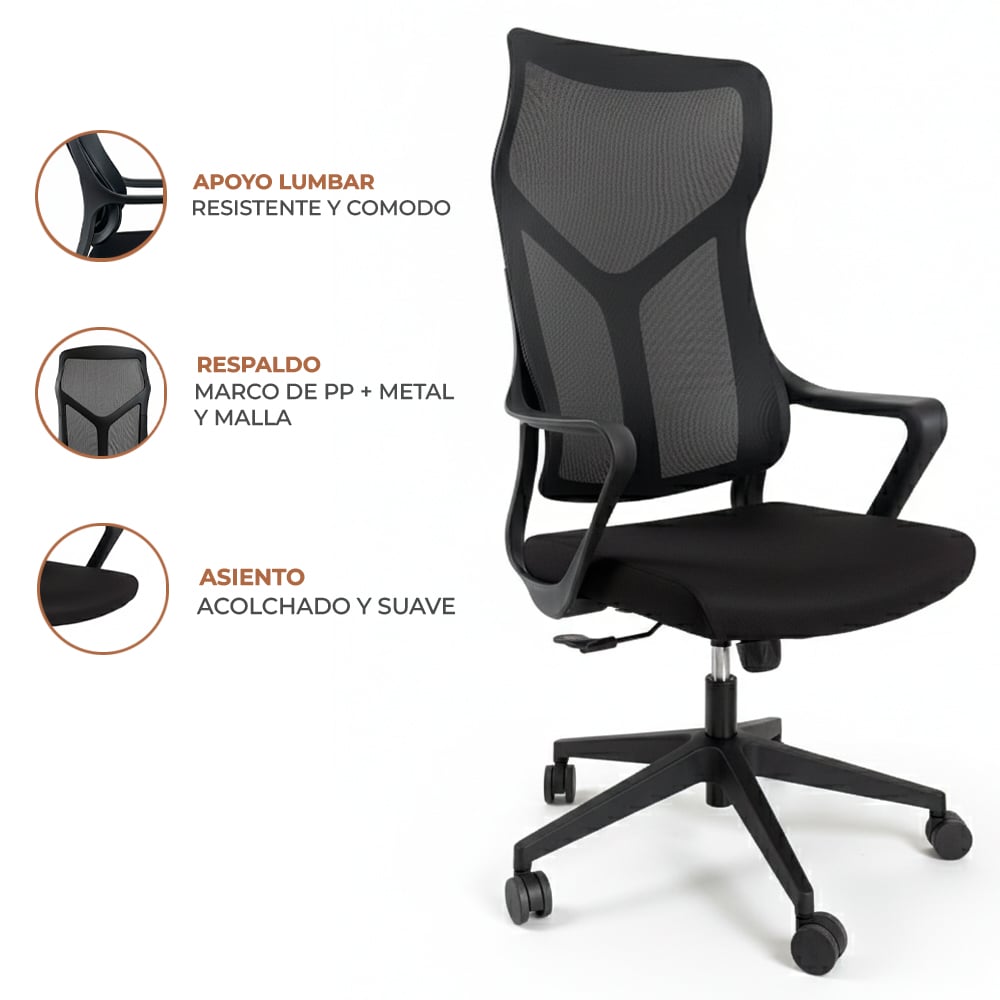 PACK X2 SILLAS GAMER DREIZT LYON MESH NEGRO - 4