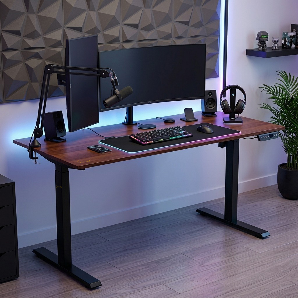 ESCRITORIO ELÉCTRICO DREIZT XDESK SMART 150X60 CARAMELO - 1
