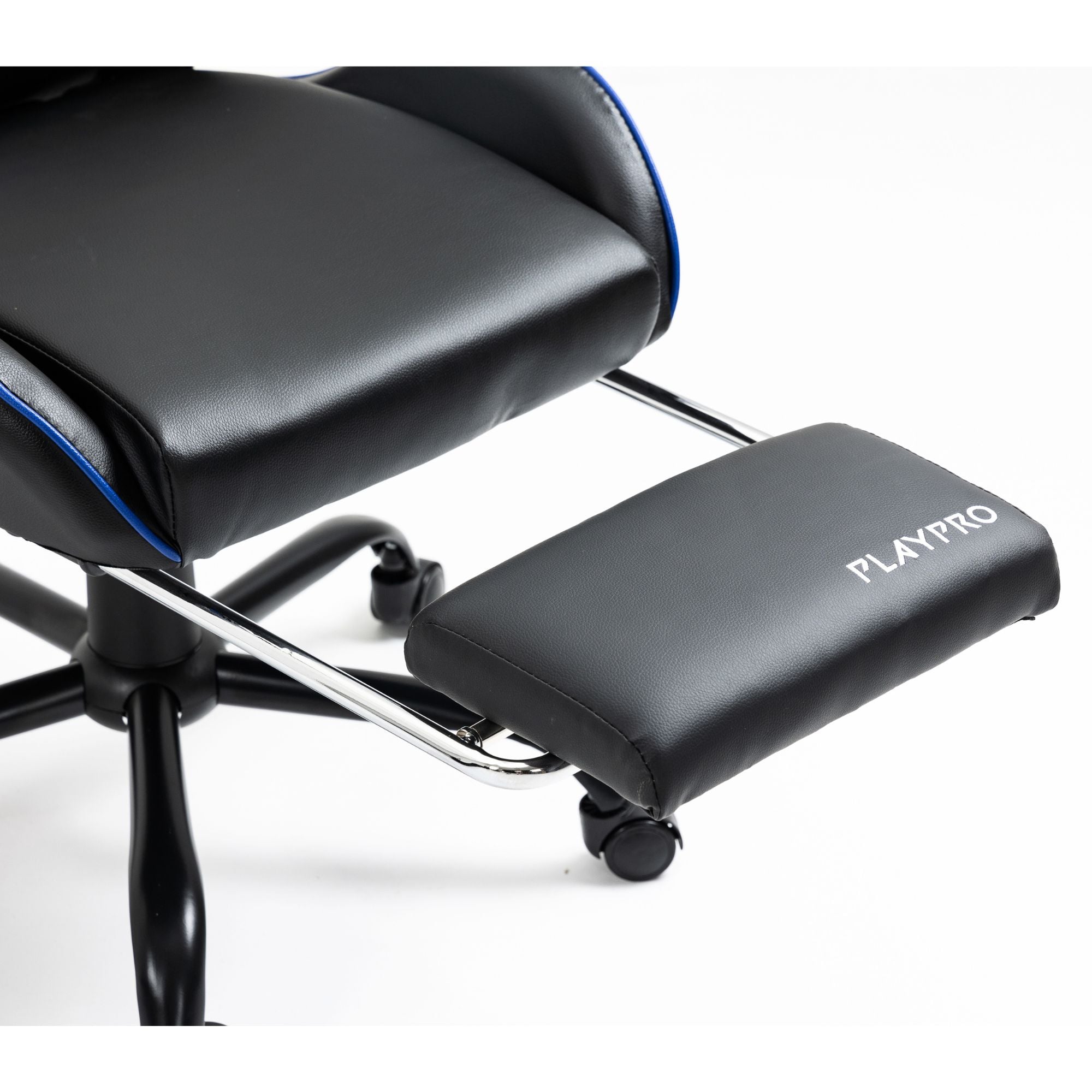 SILLA GAMER CON MASAJEADOR LUMBAR PLAYPRO X1 AZUL BASE DE METAL - 8