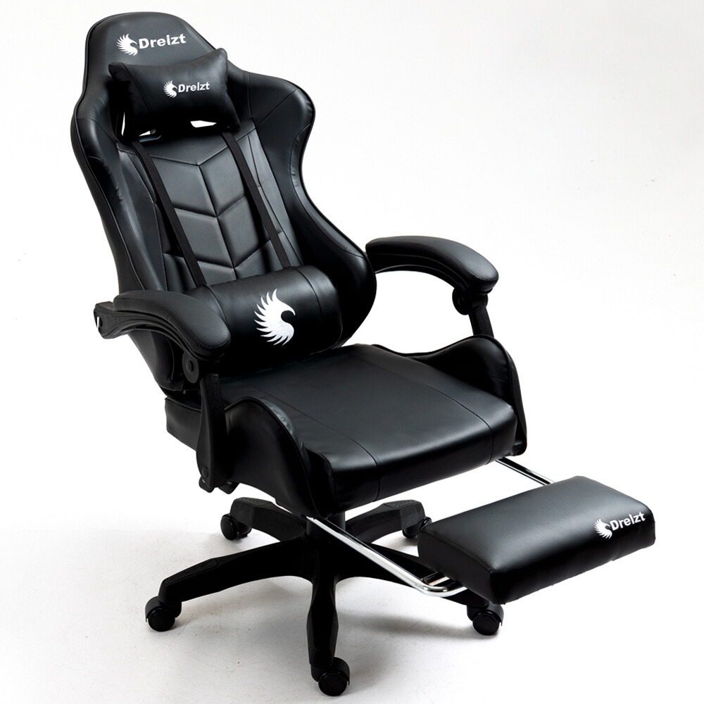 SILLA GAMER ERGONÓMICA DREIZT SHINE SERIES NEGRO CON POSAPIES RECLINABLE - 1