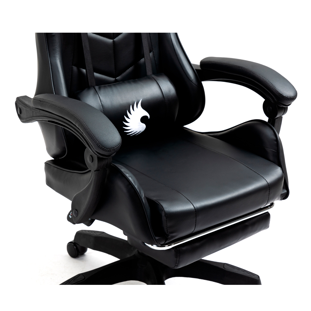 SILLA GAMER ERGONÓMICA DREIZT SHINE SERIES NEGRO CON POSAPIES RECLINABLE - 3