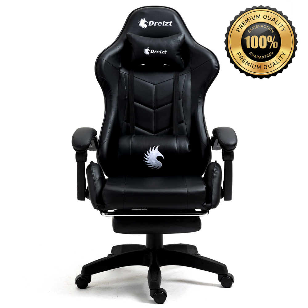 SILLA GAMER ERGONÓMICA DREIZT SHINE SERIES NEGRO CON POSAPIES RECLINABLE - 4