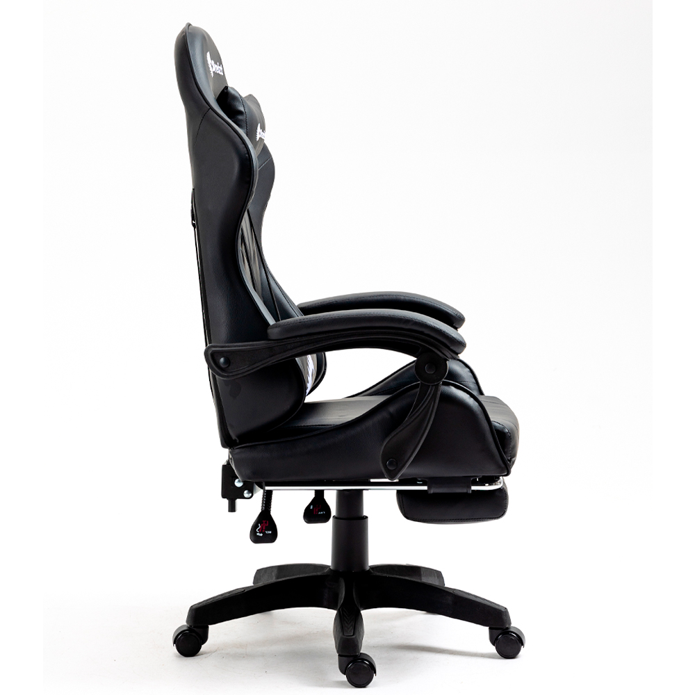 SILLA GAMER ERGONÓMICA DREIZT SHINE SERIES NEGRO CON POSAPIES RECLINABLE - 6
