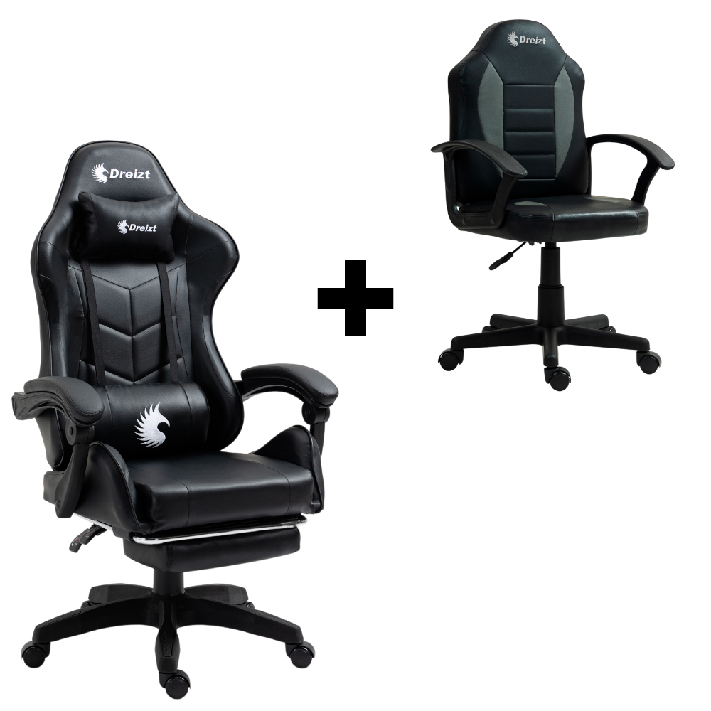 COMBO SILLAS GAMER SHINE SERIES NEGRO - PLAY SERIES NEGRO - 1