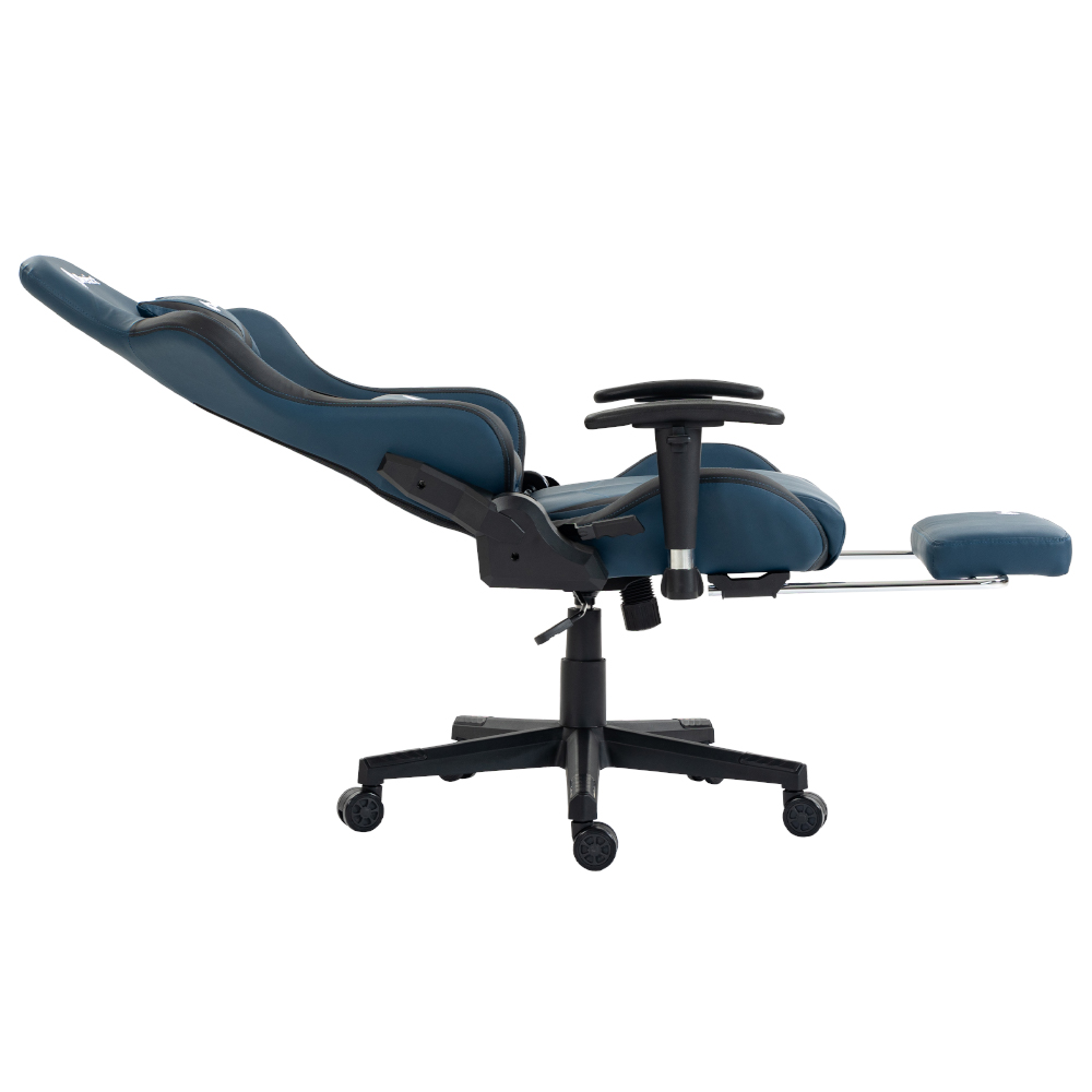 SILLA GAMER DREIZT APOLO SERIES AZUL DARK 180° RECLINABLE ALTA CALIDAD CON POSAPIES - 6