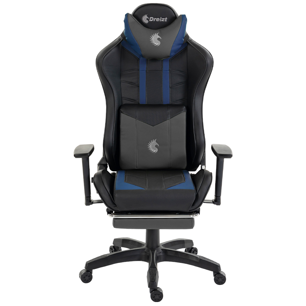 SILLA GAMER DREIZT DEVIL SERIES AZUL DARK 180° RECLINABLE ALTA CALIDAD CON POSAPIÉS - 2