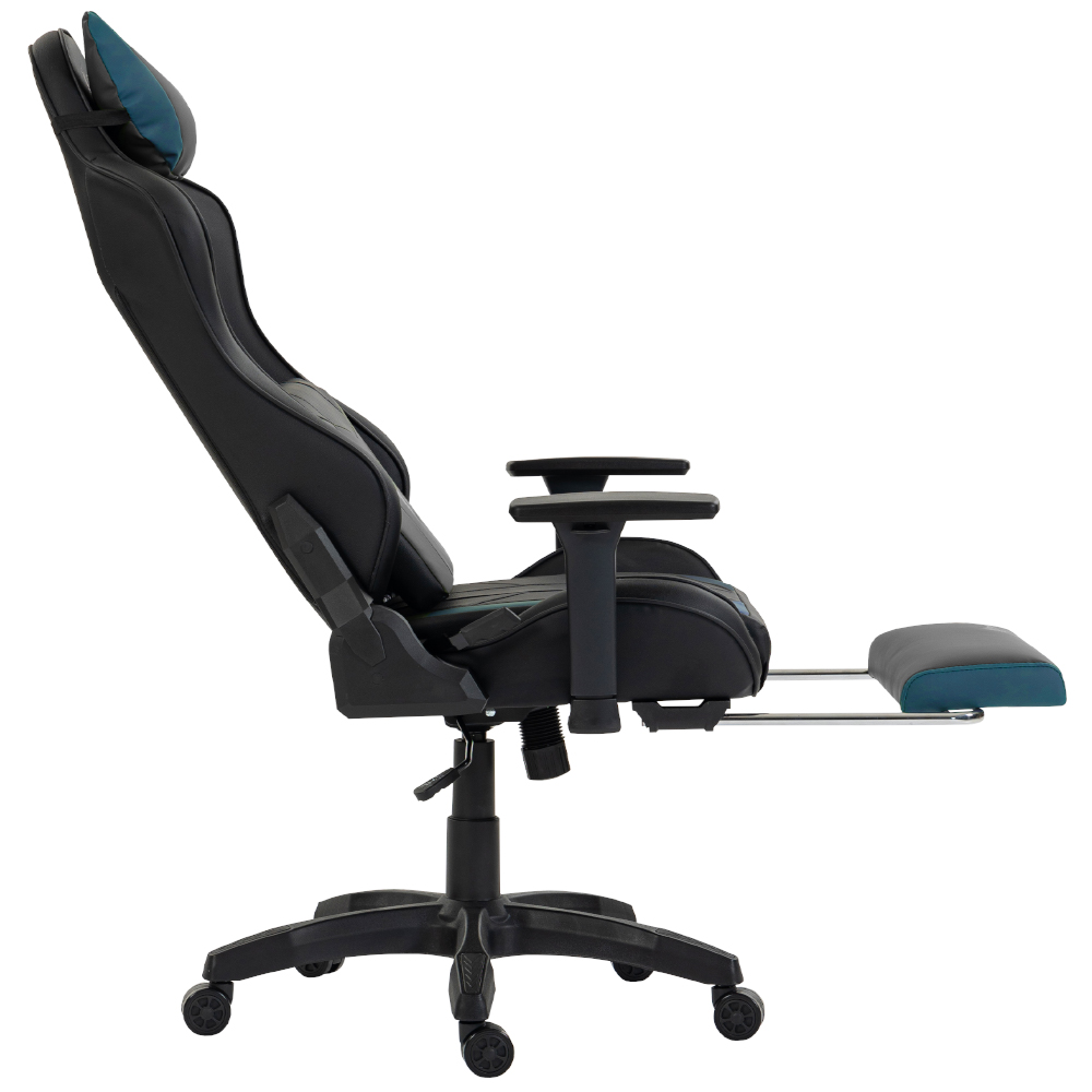 SILLA GAMER DREIZT DEVIL SERIES AZUL DARK 180° RECLINABLE ALTA CALIDAD CON POSAPIÉS - 6