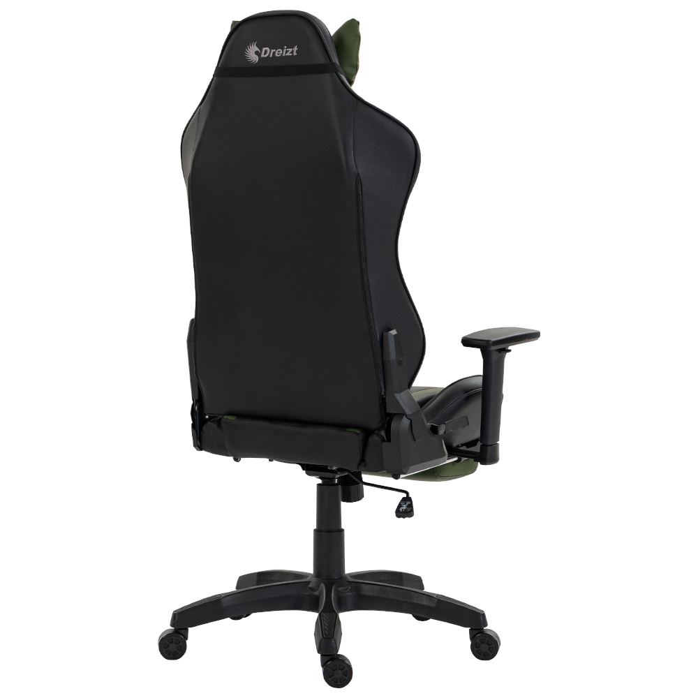 SILLA GAMER DREIZT DEVIL SERIES VERDE DARK 180° RECLINABLE ALTA CALIDAD CON POSAPIÉS - 3