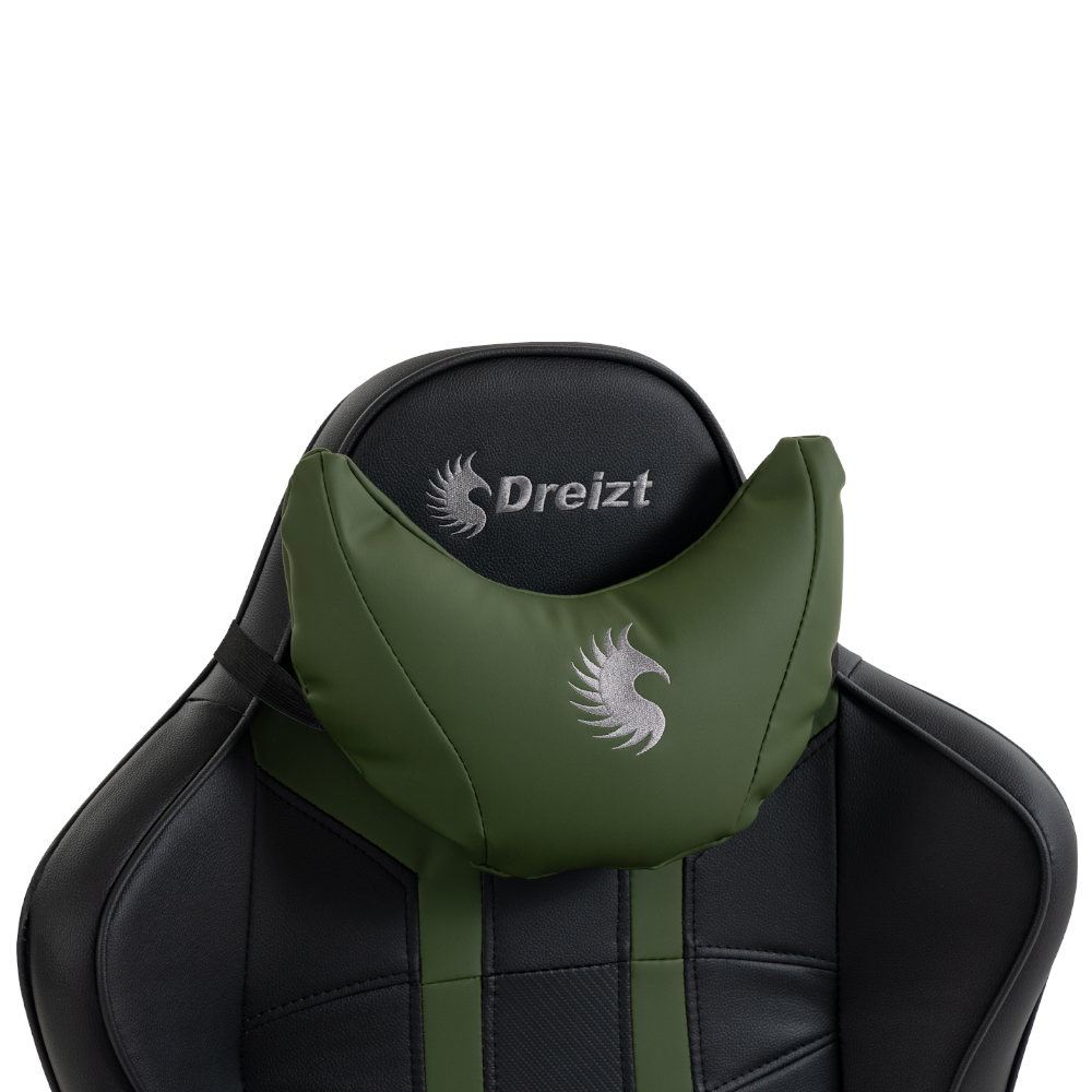 SILLA GAMER DREIZT DEVIL SERIES VERDE DARK 180° RECLINABLE ALTA CALIDAD CON POSAPIÉS - 4