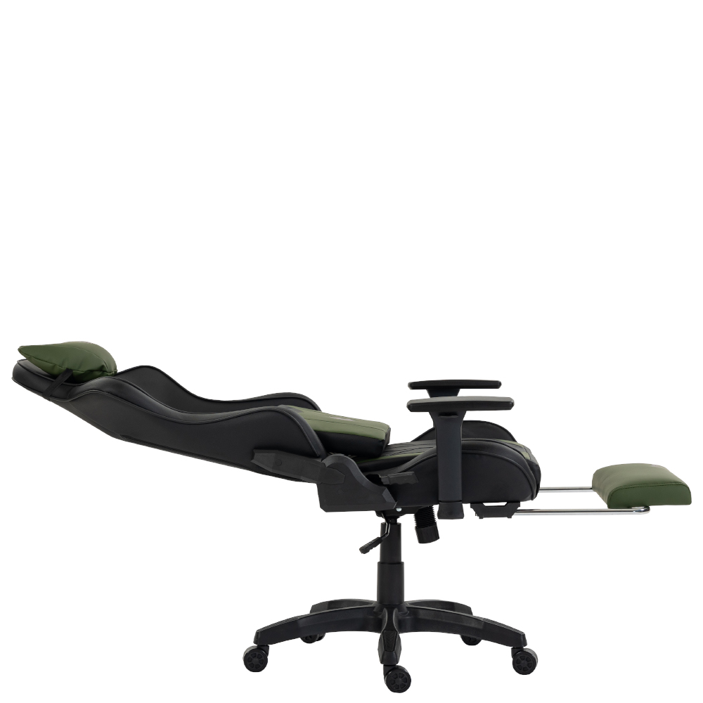 SILLA GAMER DREIZT DEVIL SERIES VERDE DARK 180° RECLINABLE ALTA CALIDAD CON POSAPIÉS - 6