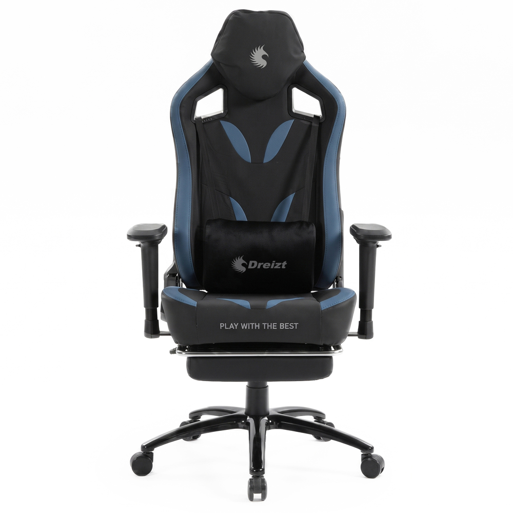 SILLA GAMER DREIZT THUNDER SERIES AZUL PREMIUM ALTA CALIDAD RECLINABLE CON POSAPIES GAS LIFT CLASE 4 - 2