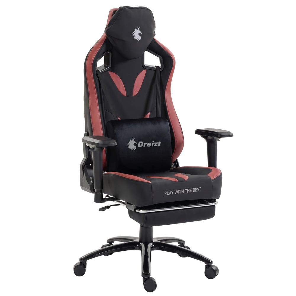 SILLA GAMER DREIZT THUNDER SERIES ROJO PREMIUM ALTA CALIDAD RECLINABLE CON POSAPIES GAS LIFT CLASE 4 - 1