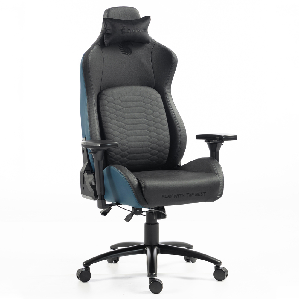 SILLA GAMER DREIZT TITAN SERIES AZUL DARK PREMIUM ALMOHADILLA INTELIGENTE RECLINABLE GAS LIFT CLASE 4 - 1