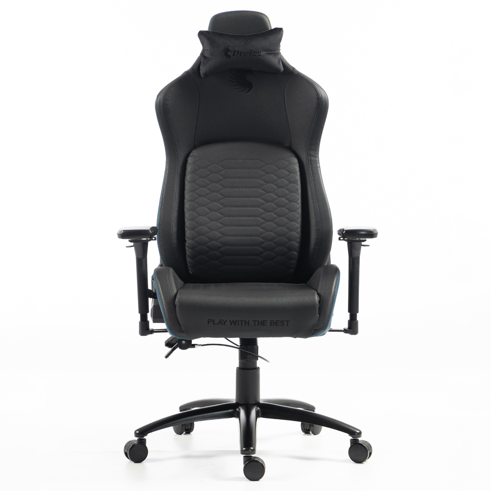 SILLA GAMER DREIZT TITAN SERIES AZUL DARK PREMIUM ALMOHADILLA INTELIGENTE RECLINABLE GAS LIFT CLASE 4 - 2