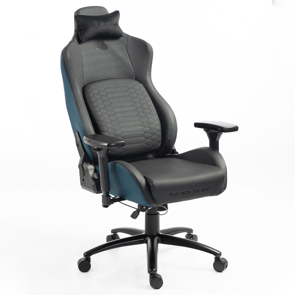 SILLA GAMER DREIZT TITAN SERIES AZUL DARK PREMIUM ALMOHADILLA INTELIGENTE RECLINABLE GAS LIFT CLASE 4 - 5