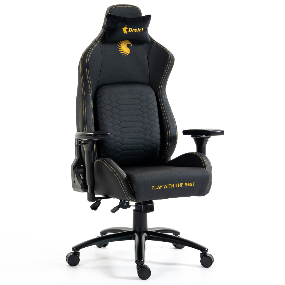 SILLA GAMER DREIZT TITAN SERIES GOLDEN DARK PREMIUM ALMOHADILLA INTELIGENTE RECLINABLE GAS LIFT CLASE 4 - 1