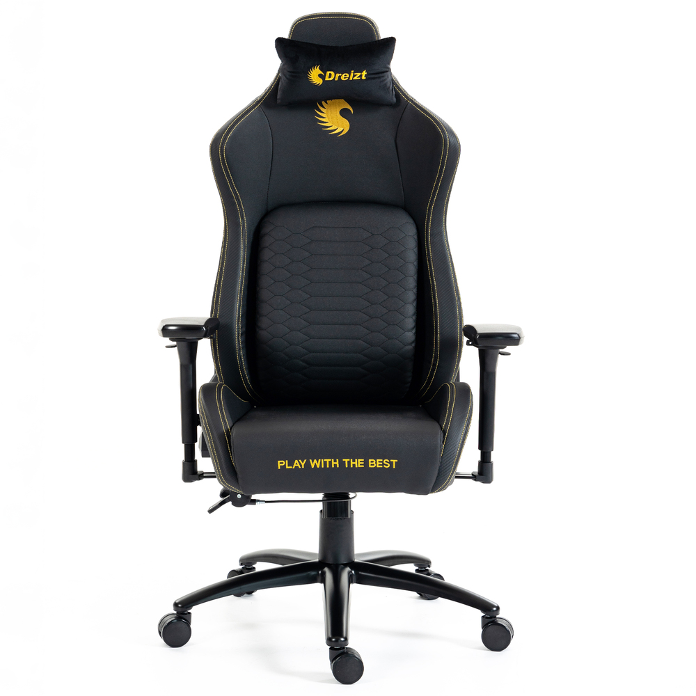 SILLA GAMER DREIZT TITAN SERIES GOLDEN DARK PREMIUM ALMOHADILLA INTELIGENTE RECLINABLE GAS LIFT CLASE 4 - 2