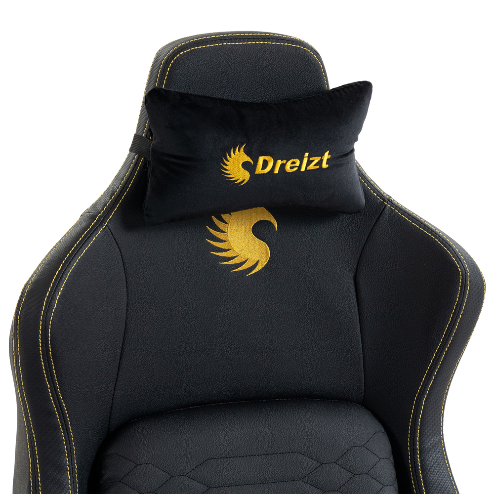 SILLA GAMER DREIZT TITAN SERIES GOLDEN DARK PREMIUM ALMOHADILLA INTELIGENTE RECLINABLE GAS LIFT CLASE 4 - 4