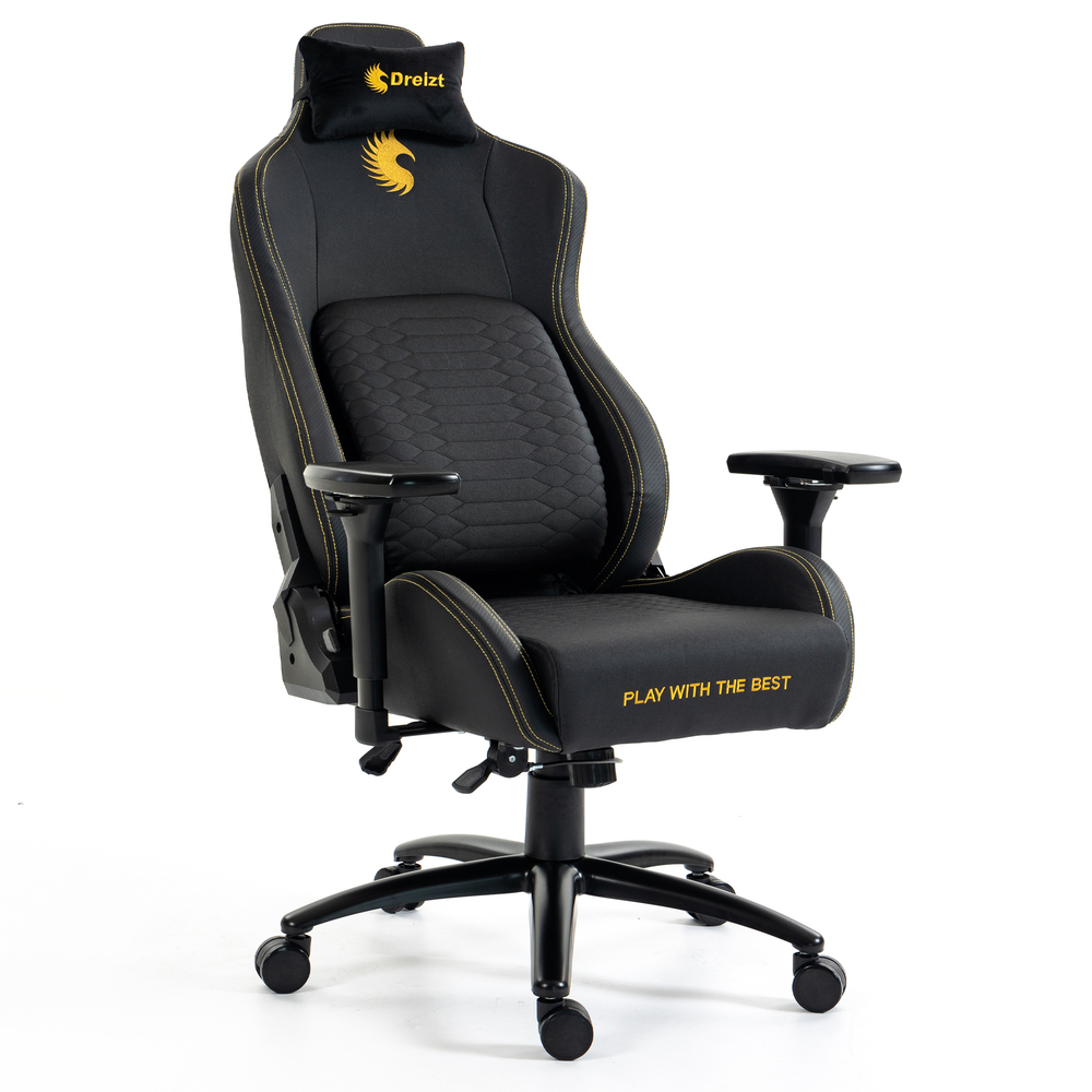 SILLA GAMER DREIZT TITAN SERIES GOLDEN DARK PREMIUM ALMOHADILLA INTELIGENTE RECLINABLE GAS LIFT CLASE 4 - 5