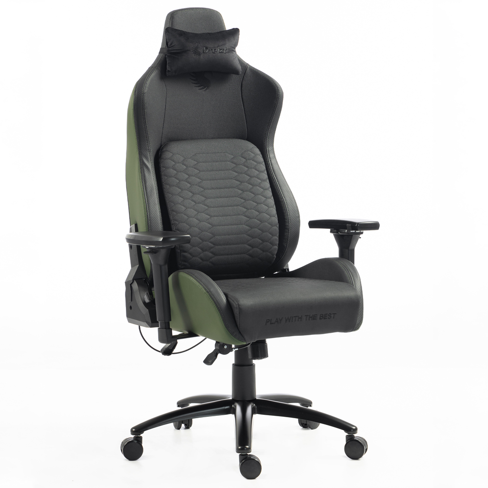 SILLA GAMER DREIZT TITAN SERIES VERDE DARK PREMIUM ALMOHADILLA INTELIGENTE RECLINABLE GAS LIFT CLASE 4 - 1