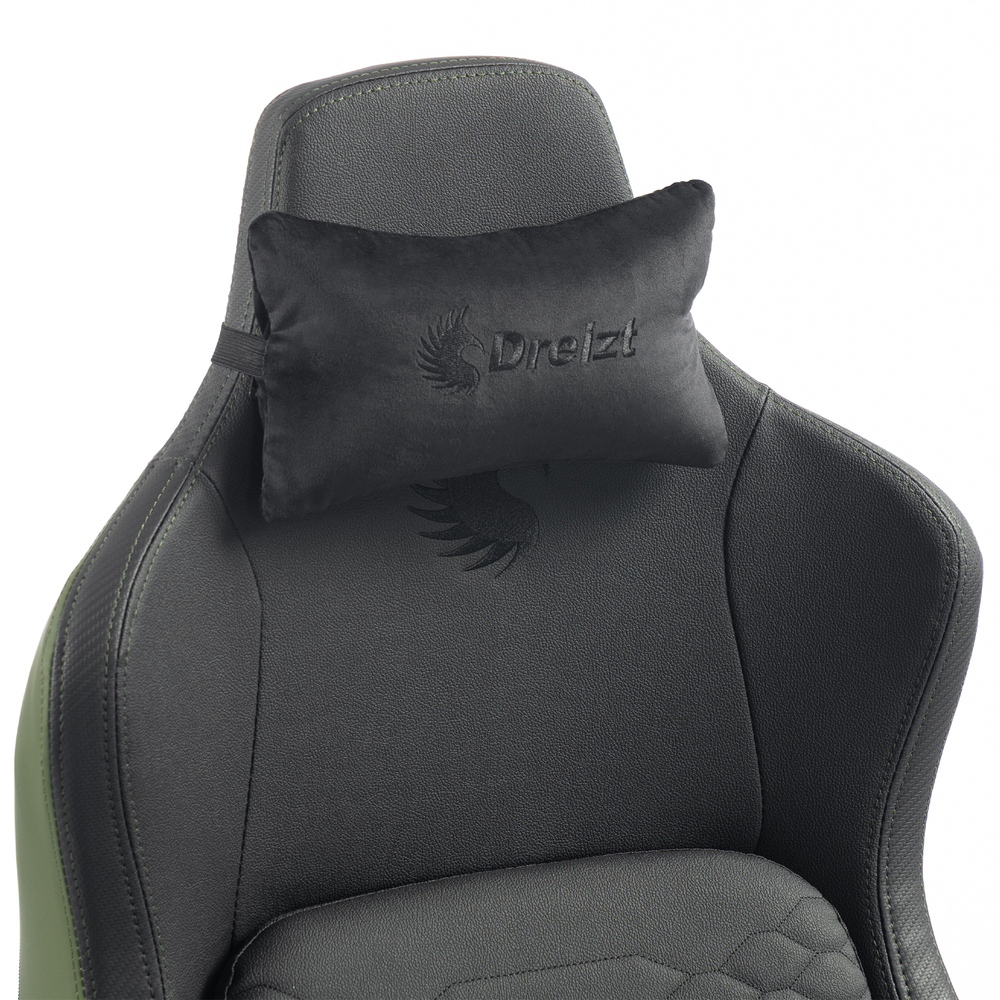 SILLA GAMER DREIZT TITAN SERIES VERDE DARK PREMIUM ALMOHADILLA INTELIGENTE RECLINABLE GAS LIFT CLASE 4 - 4