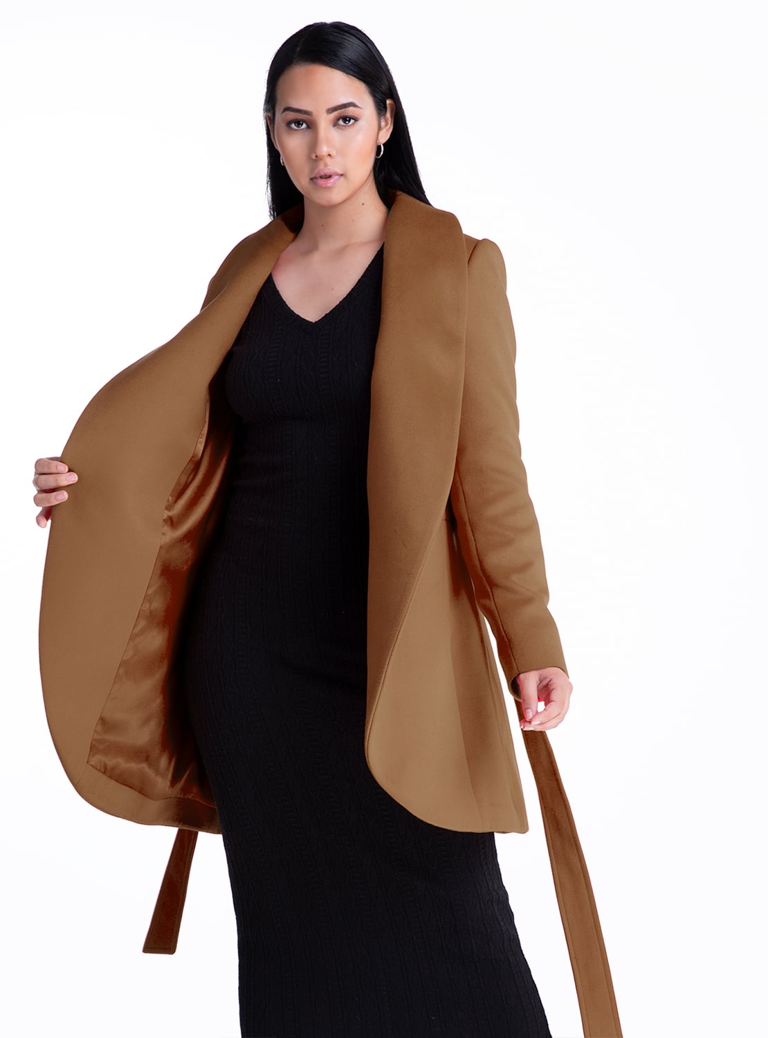 SACÓN MUJER ONLY ALPACA CAMEL MABEL LANA ECOLÓGICA - 1