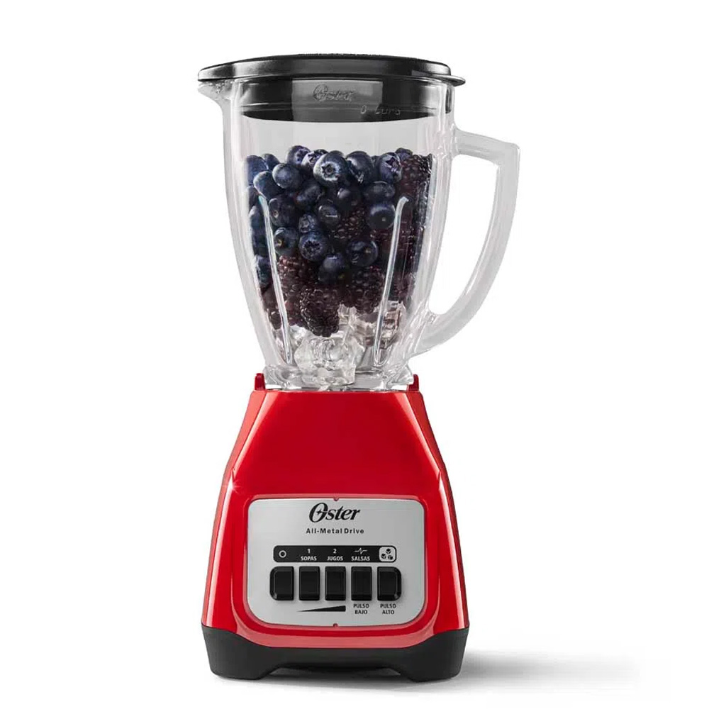 LICUADORA OSTER BLSTKAG-RPB VASO DE VIDRIO ROJO MAS CUCHILLA 4 ASPAS - 4