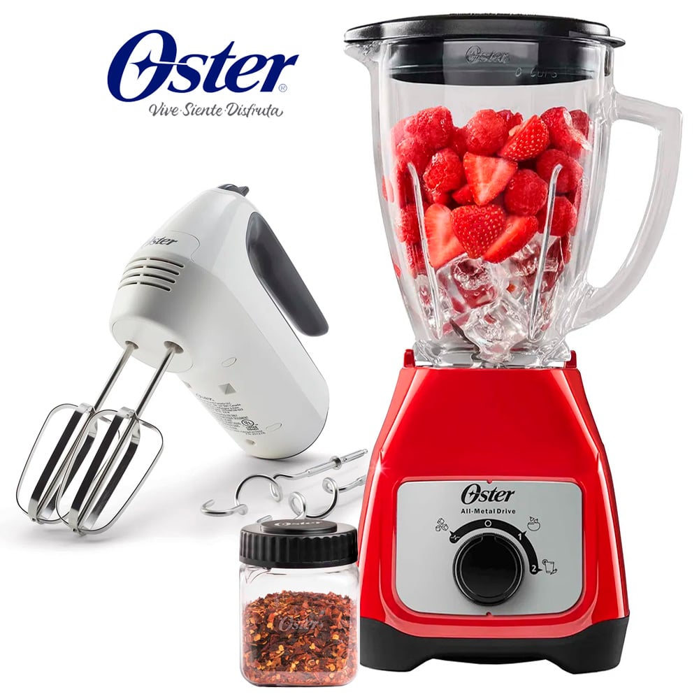 LICUADORA OSTER 550 WATTS BLSTKAGRRD + BATIDORA DE MANO - 1