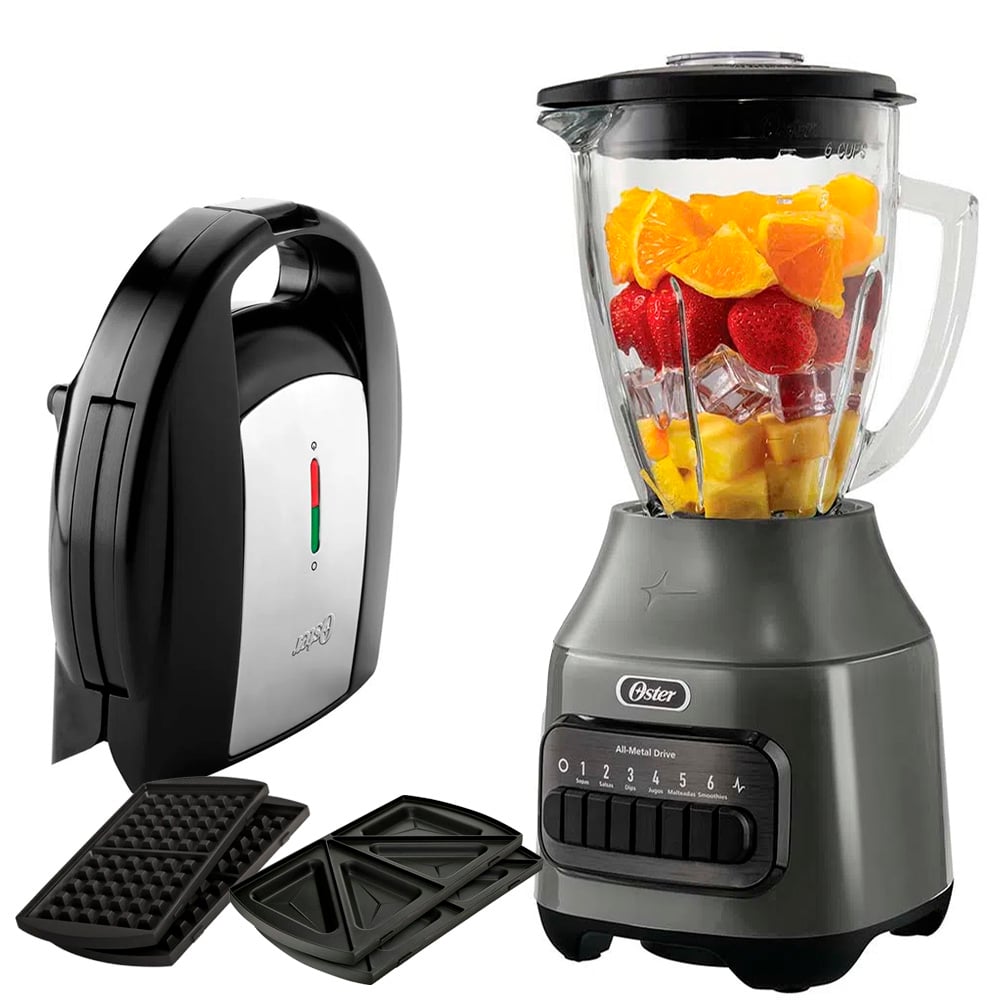LICUADORA OSTER BLSTPEG-GPB VASO DE VIDRIO MÀS SANDWICHERA PLACAS INTERCAMBIABLES - 2