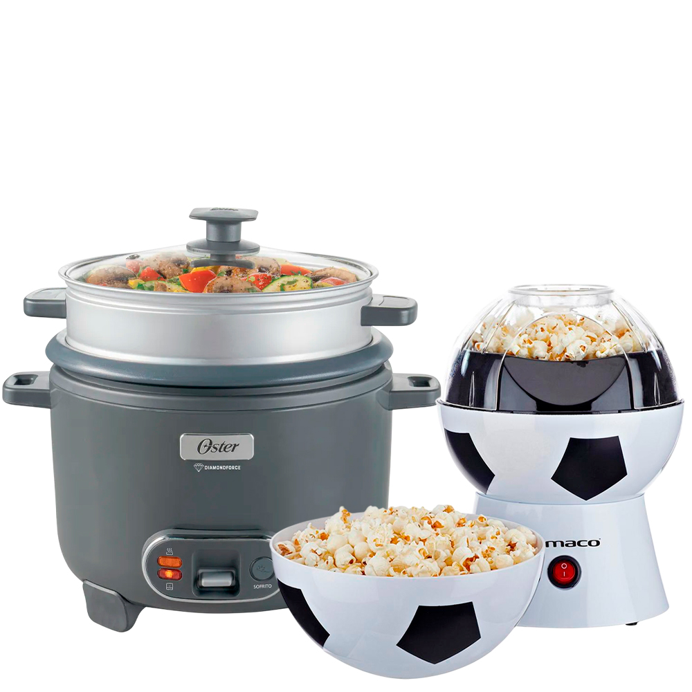 COMBO ARROCERA 3 EN 1 OSTER CKSTRC12DFSKE MÁS MÁQUINA DE POP CORN - 1