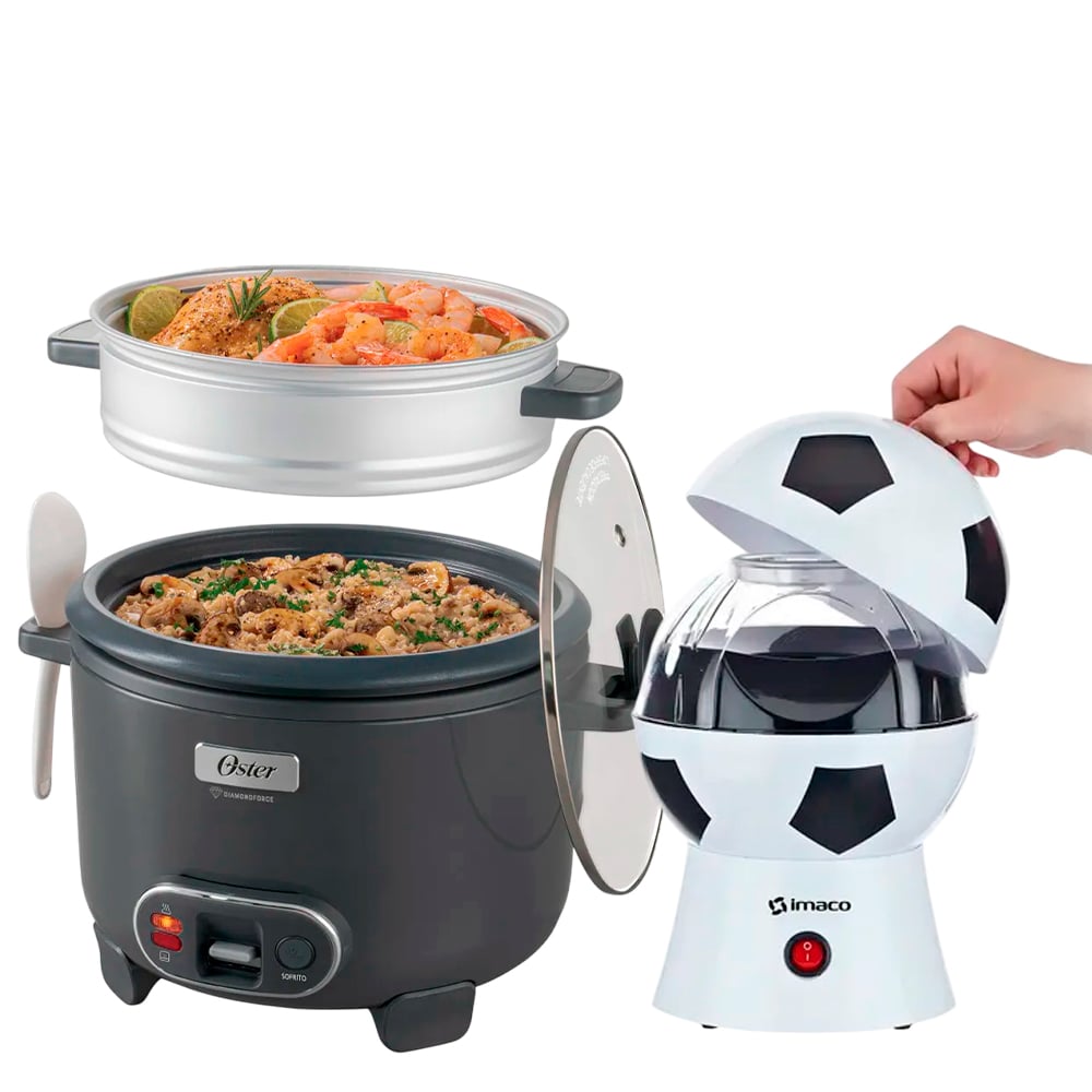COMBO ARROCERA 3 EN 1 OSTER CKSTRC12DFSKE MÁS MÁQUINA DE POP CORN - 2