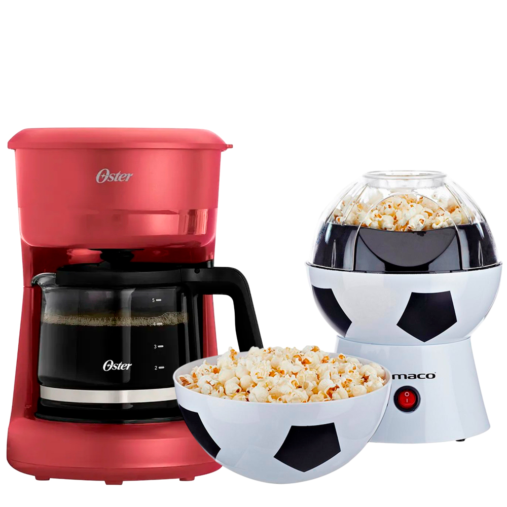 CAFETERA DE 5 TAZAS OSTER BVSTDCS51R + MÁQUINA DE POP CORN IMACO - 1